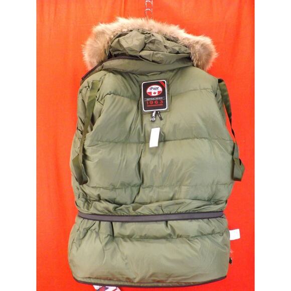 PAJAR CANADA GREEN NYLON COYOTE FUR HOODIE WINTER JAMES GOOSE DOWN JACKET XXL - Picture 7 of 9